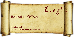 Bokodi Éva névjegykártya
