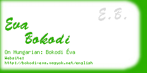 eva bokodi business card